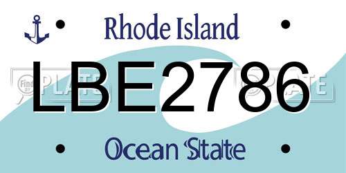 LBE2786 Rhode Island License Plate