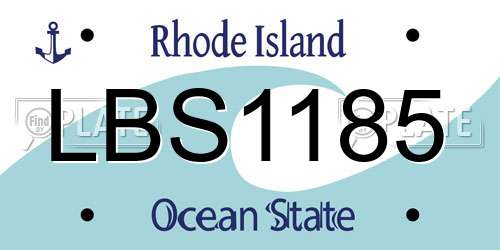 LBS1185 Rhode Island License Plate