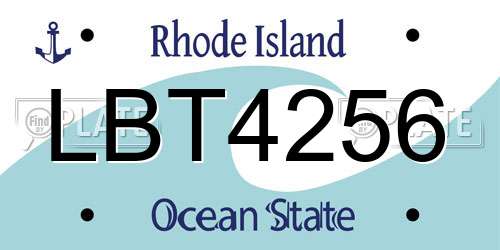 LBT4256 Rhode Island License Plate