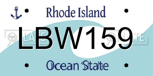 LBW159 Rhode Island License Plate
