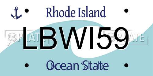 LBWI59 Rhode Island License Plate
