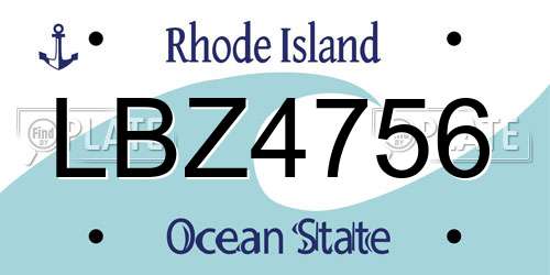 LBZ4756 Rhode Island License Plate