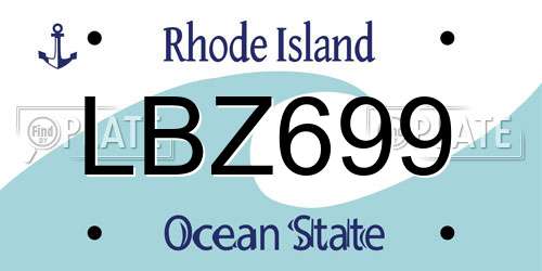 LBZ699 Rhode Island License Plate