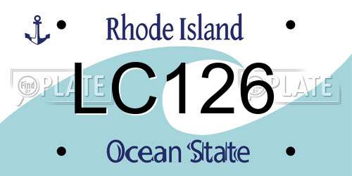 LC126 Rhode Island License Plate