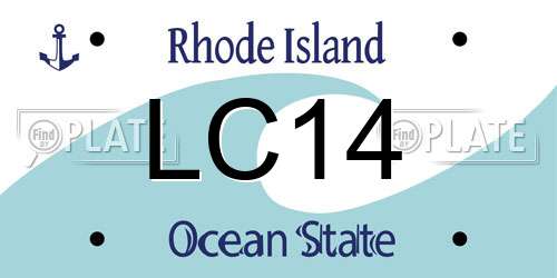 LC14 Rhode Island License Plate