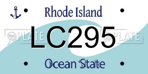 LC295 Rhode Island License Plate