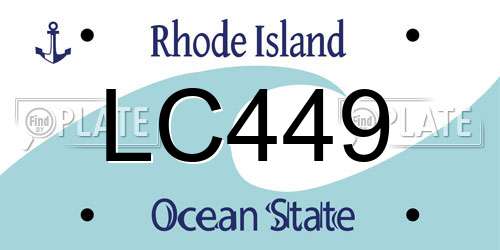 LC449 Rhode Island License Plate