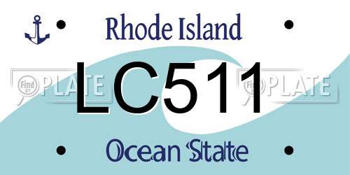 LC511 Rhode Island License Plate
