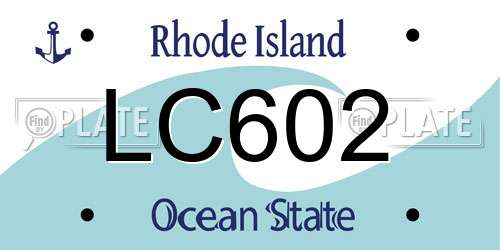 LC602 Rhode Island License Plate