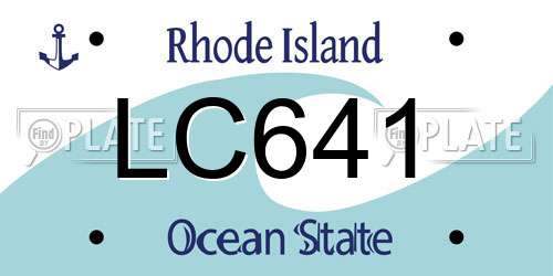 LC641 Rhode Island License Plate