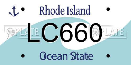 LC660 Rhode Island License Plate