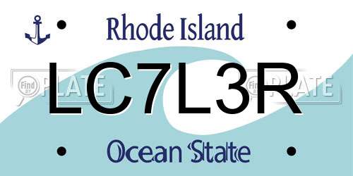 LC7L3R Rhode Island License Plate
