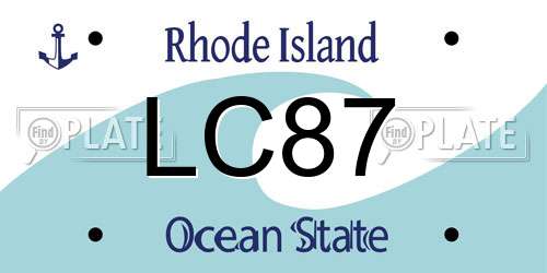 LC87 Rhode Island License Plate