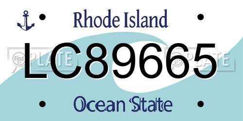 LC89665 Rhode Island License Plate