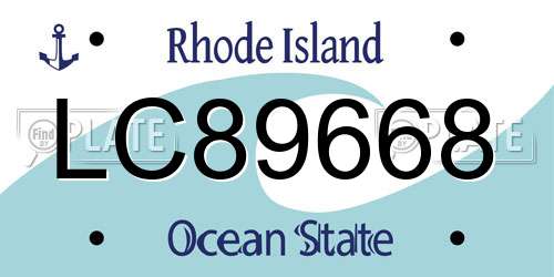 LC89668 Rhode Island License Plate