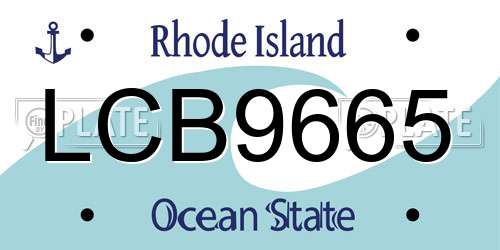 LCB9665 Rhode Island License Plate