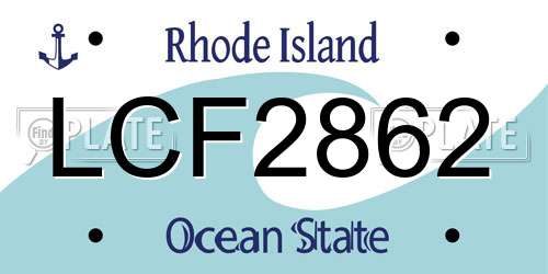 LCF2862 Rhode Island License Plate