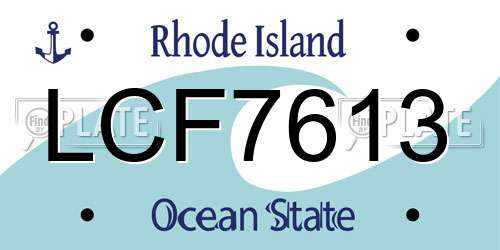 LCF7613 Rhode Island License Plate