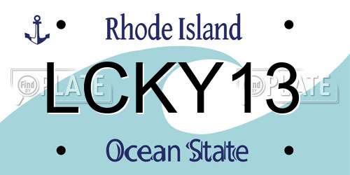 LCKY13 Rhode Island License Plate