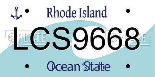 LCS9668 Rhode Island License Plate
