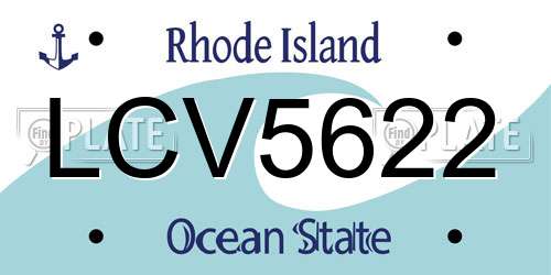 LCV5622 Rhode Island License Plate
