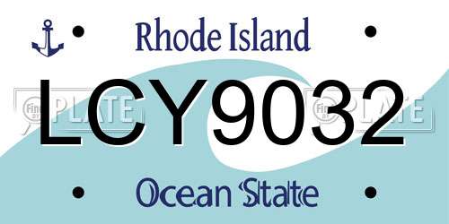LCY9032 Rhode Island License Plate