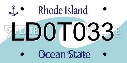 LD0T033 Rhode Island License Plate