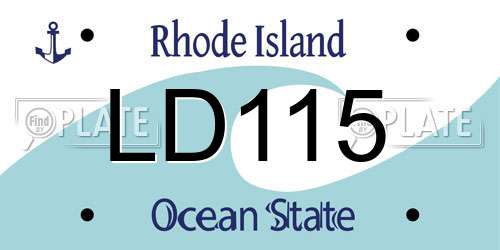 LD115 Rhode Island License Plate