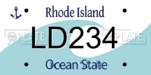 LD234 Rhode Island License Plate