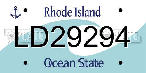 LD29294 Rhode Island License Plate