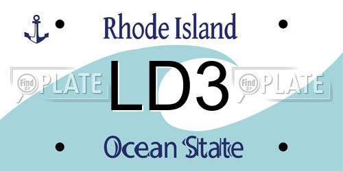 LD3 Rhode Island License Plate