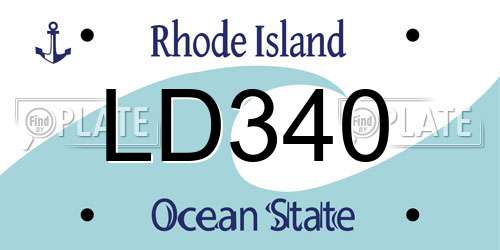 LD340 Rhode Island License Plate