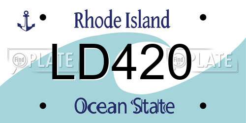 LD420 Rhode Island License Plate