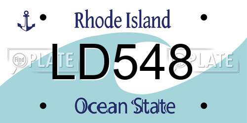 LD548 Rhode Island License Plate