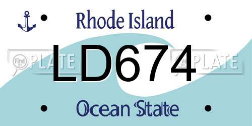 LD674 Rhode Island License Plate