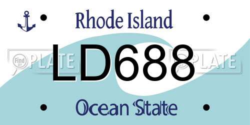 LD688 Rhode Island License Plate