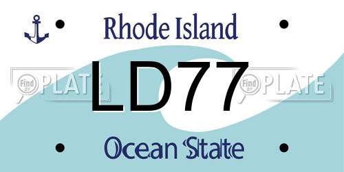 LD77 Rhode Island License Plate