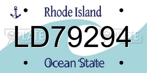 LD79294 Rhode Island License Plate