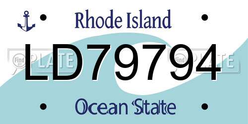 LD79794 Rhode Island License Plate