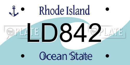LD842 Rhode Island License Plate