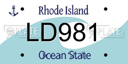 LD981 Rhode Island License Plate