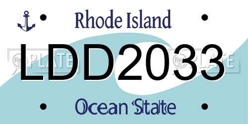 LDD2033 Rhode Island License Plate