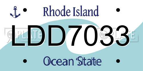 LDD7033 Rhode Island License Plate