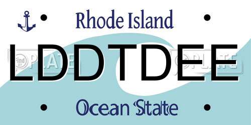 LDDTDEE Rhode Island License Plate