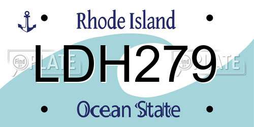 LDH279 Rhode Island License Plate