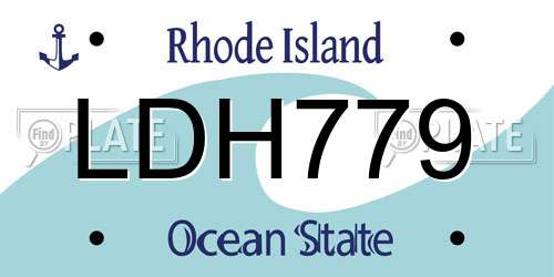 LDH779 Rhode Island License Plate