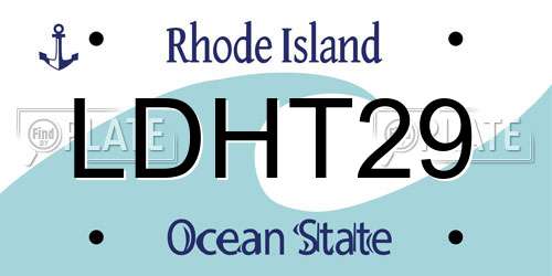 LDHT29 Rhode Island License Plate