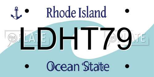 LDHT79 Rhode Island License Plate