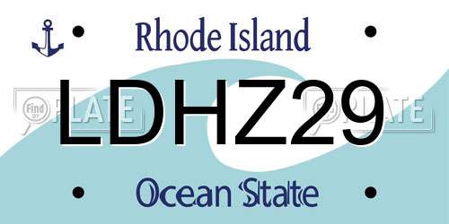 LDHZ29 Rhode Island License Plate
