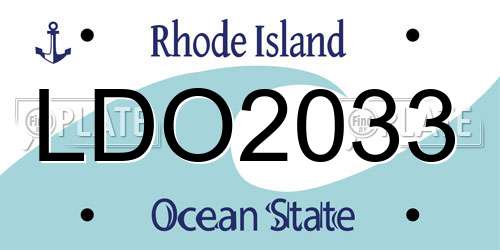 LDO2033 Rhode Island License Plate